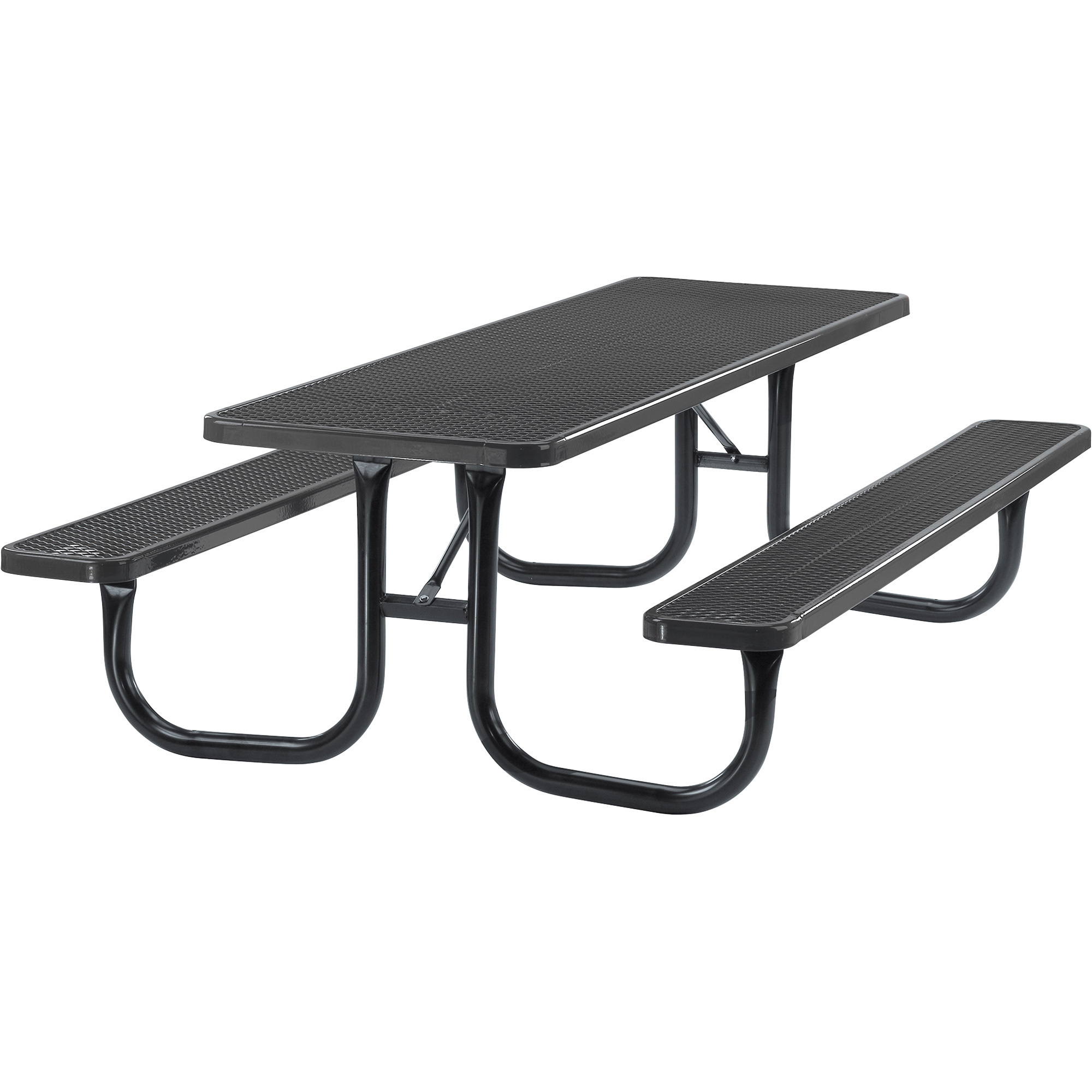 UltraSite 8ft.L Heavy-Duty Diamond-Patterned  Picnic Table, Black, 96in.L x 68 1/2in.W x 30 1/2in.H, Model# 238-V8-BLK